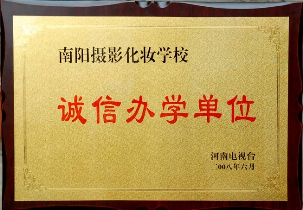 河南电视台颁发的荣誉证书