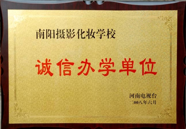 河南电视台颁发的荣誉证书